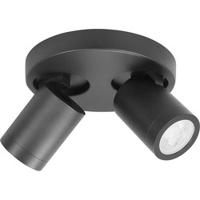 Highlight Spot Oliver 2 lichts rond badkamer IP44 zwart - thumbnail