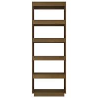 Boekenkast/kamerscherm massief grenenhout honingbruin - thumbnail