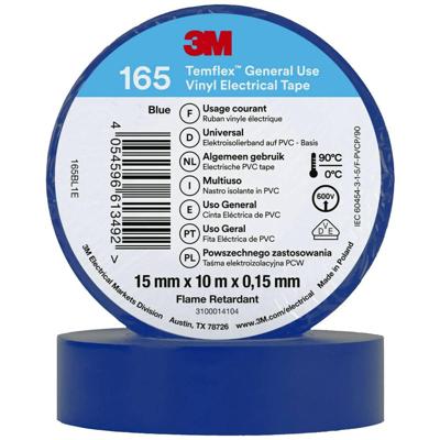 3M Temflex™ 165 165BL1E Isolatietape Temflex 165 Blauw (l x b) 10 m x 15 mm 1 stuk(s) 3M Temflex™ 165 165BL1E Isolatietape Temflex 165 Blauw (l x b) 10 m x 15 mm 1 stuk(s)