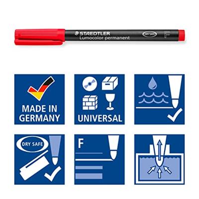 Staedtler Foliestift Lumocolor® permanent pen 318 318 C6-1 Rood, Blauw, Groen, Zwart Staedtler Foliestift Lumocolor® permanent pen 318 318 C6-1 Rood, Blauw, Groen, Zwart