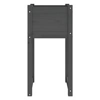 Plantenbak 40x40x81 cm massief grenenhout grijs - thumbnail
