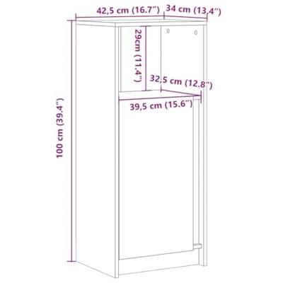 Dressoir met LED 42,5x34x100 cm bewerkt hout gerookt eikenkleur