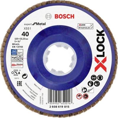 Bosch Accessoires Lamellenschijf X551 125mm G40 kunststof recht X-LOCK - 2608619815