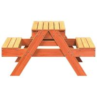 Picknicktafel met zandbak voor kinderen grenenhout wasbruin - thumbnail