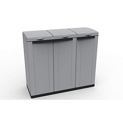 Recycling prullenbak Ecoline Zwart/Gris 3 deuren (102 x 39 x 88,7 cm)