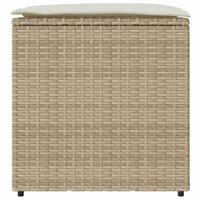 Kussenbox met opslag Beige 50 x 50 x 50 cm poly rattan - thumbnail