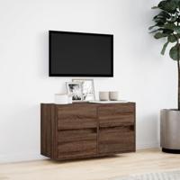 Tv-wandmeubel met LED-verlichting 80x31x45 cm bruin eikenkleur - thumbnail