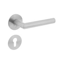 Intersteel Deurkruk Hoek 90° op magneetrozet met profielcilinderrozetten - RVS - thumbnail