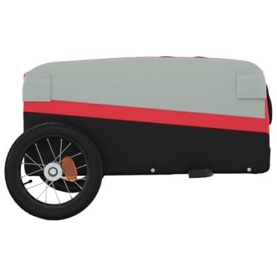 Fietstrailer 30 kg ijzer zwart en rood