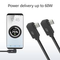 ACT USB 3.0 10Gbps 60W USB Type-C (haaks horizontaal) - USB Type-C (haaks horizontaal) 1m - thumbnail