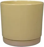 TS Collection bloempot saske keramiek 18x17cm pastelgeel - thumbnail