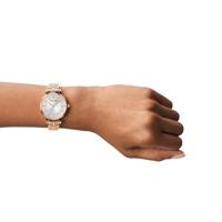 Emporio Armani AR11446 Horloge Gianni T-Bar staal rosekleurig-wit 32 mm - thumbnail