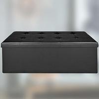 Monzana Zitbank - 114cm - met - opslagruimte - in - Zwart - thumbnail