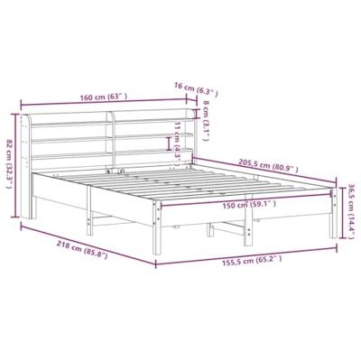 Bedframe zonder matras massief grenenhout wit 150x200 cm Bedframe zonder matras massief grenenhout wit 150x200 cm