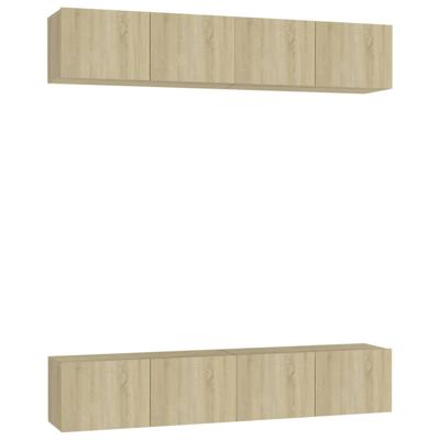 Tv-meubelen 4 st 80x30x30 cm bewerkt hout sonoma eikenkleurig