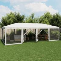 VidaXL Partytent met 12 mesh zijwanden 8x4 m hdpe wit - thumbnail