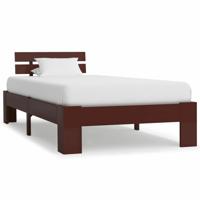 VidaXL Bedframe massief grenenhout donkerbruin 100x200 cm - thumbnail