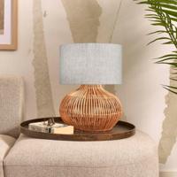 GOOD&MOJO Tafellamp 'Kalahari' Rotan en linnen, 48cm, kleur Naturel/Beige - thumbnail