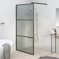 Inloopdouchewand 100x195 cm donker ESG-glas zwart - thumbnail