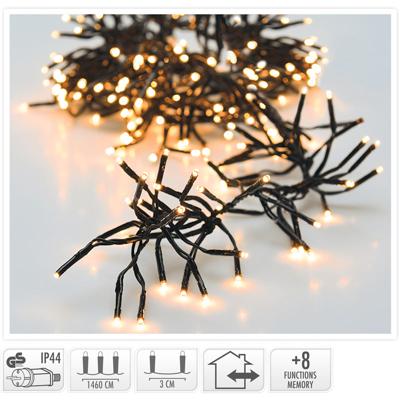 Kerstverlichting LED cluster 2016 lampjes 14m, extra warm wit