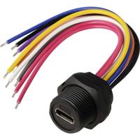 TRU COMPONENTS TC-E10T-FT3-PWF-0.2PV TC-13543616 USB-C 3.0-bus voor montage aan de achterkant (met schroefdraad) kabel 0,1 m. Waterdichte kunststof kabel 1 - thumbnail