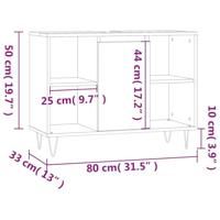 Badkamerkast 80x33x60 cm bewerkt hout bruineikenkleurig - thumbnail
