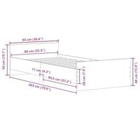 Bedframe zonder matras hout sonoma eikenkleurig 90x200 cm - thumbnail