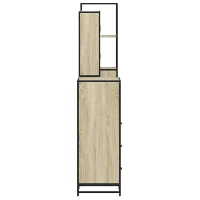 4-delige Badkamermeubelset bewerkt hout sonoma eikenkleurig