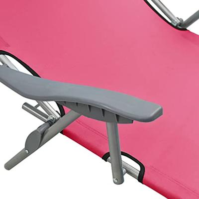 Ligbed met luifel staal roze - thumbnail