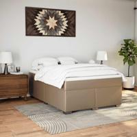 Boxspring met matras kunstleer cappuccinokleurig 140x200 cm - thumbnail