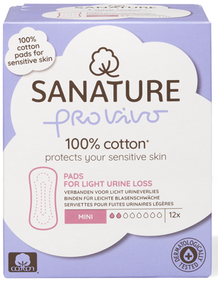 Sanature Pro vivo incontieverband ultradun mini katoen 12 Stuks Sanature Pro vivo incontieverband ultradun mini katoen 12 Stuks