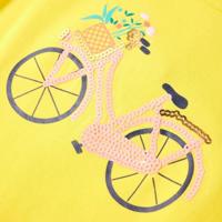 Kindershirt fiets 92 geel - thumbnail