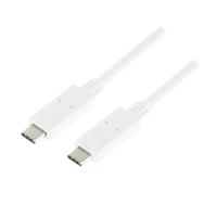 LogiLink CU0131 USB-kabel USB 3.2 Gen1 USB-C stekker, USB-C stekker 1.00 m Wit - thumbnail