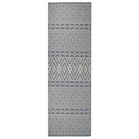 VidaXL Buitenkleed met patroon platgeweven 80x250 cm blauw - thumbnail