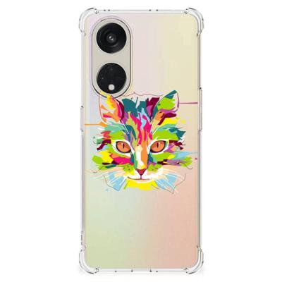 OPPO A98 Stevig | Bumper Hoesje | Cat Color