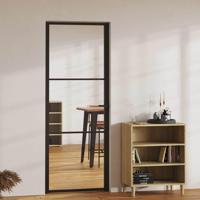 VidaXL Binnendeur 76x201,5 cm esg-glas en aluminium zwart - thumbnail