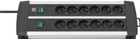Brennenstuhl Stekkerdoos premium duo alu-line bn3084 zwart, wit - thumbnail