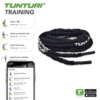 Tunturi Pro Battle Rope met canvas bescherming, 15m