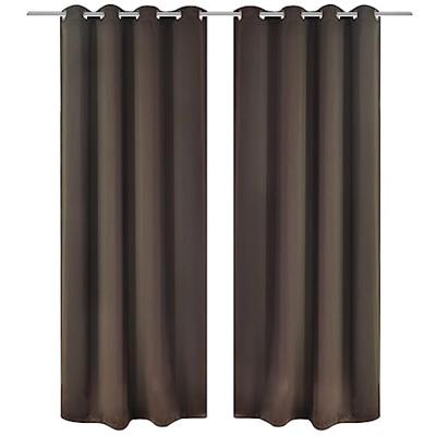 VidaXL Gordijn met metalen ringen verduisterend 270x245 bruin