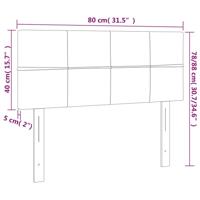 Hoofdbord LED 80x5x78/88 cm stof crèmekleurig - thumbnail