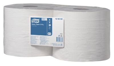 Tork Universal Basic Combi handdoekrol, 2-laags, systeem W1/W2, pak van 2 stuks