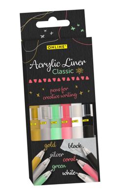 Acrylliner online classic assorti 6 stuks