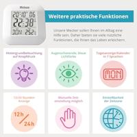 Mebus 51511 Wekker Zendergestuurd Wit - thumbnail