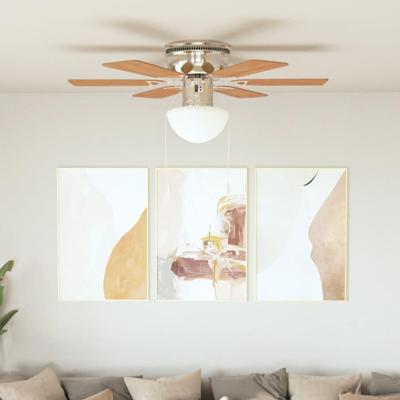 VidaXL Plafondventilator met lamp 82 cm lichtbruin VidaXL Plafondventilator met lamp 82 cm lichtbruin