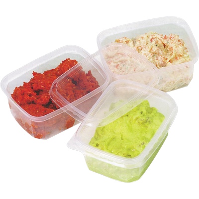 Bak | PP | 250ml | excl. Deksel | saladebakje | 108x82x45mm | transparant | 1000 stuks