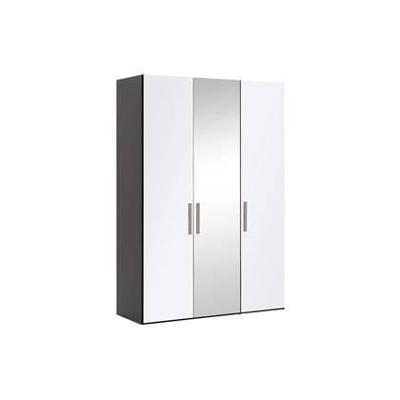 Goossens Kledingkast Easy Storage Ddk, Kledingkast 153 cm breed, 220 cm hoog, 2x glas draaideur en 1x spiegel draaideur midden