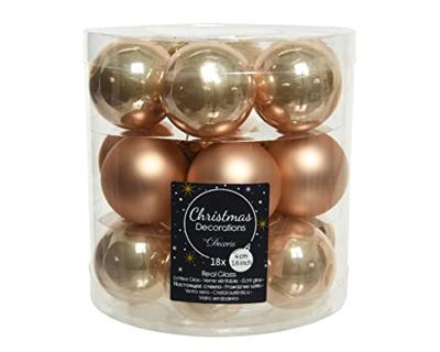 Decoris kerstballen glas toffee 4cm 18st