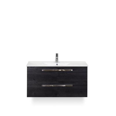 Seville Badmeubelset 100 cm - Black Oak - Keramische Wastafel Wit Enjoy