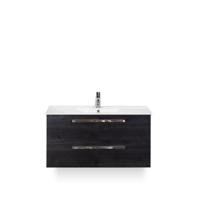 Seville Badmeubelset 100 cm - Black Oak - Keramische Wastafel Wit Enjoy - thumbnail