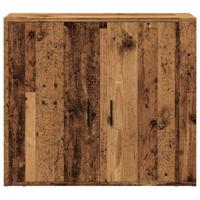 Dressoir 80x33x70 cm bewerkt hout oud houtkleurig - thumbnail